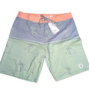NEW- SURF CUZ Vintage Cruzer Stretch Boardshort- Coco Olive- Men's 34